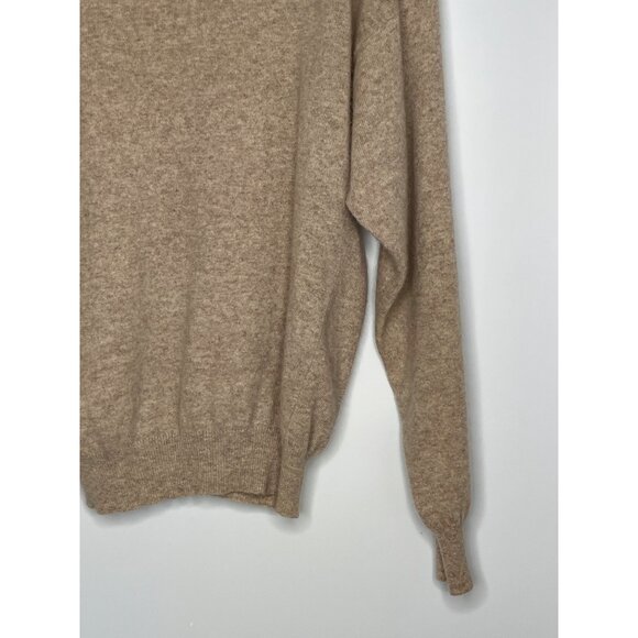 Vintage Jacqueline 100%‎ Cashmere Turtleneck Shoulder Pads Light Brown Medium - Picture 3 of 7